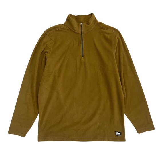 Eddie Bauer Men Long Sleeve Fast Fleece 1/4 Zip Brown Large Tall Outdoors Hiking - Picture 1 of 11